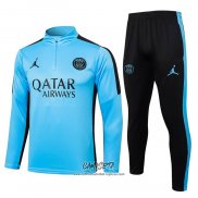 Chandal de Sudadera del Paris Saint-Germain 2023-2024 Nino Azul Claro