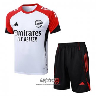 Chandal del Arsenal 2025-2026 Manga Corta Blanco - Pantalon Corto