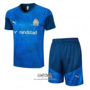 Chandal del Olympique Marsella 2023-2024 Manga Corta Azul - Pantalon Corto