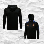 Chaqueta con Capucha del Real Madrid 2021-2022 Negro y Azul