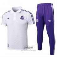 Conjunto Polo del Real Madrid 2025-2026 Blanco Purpura