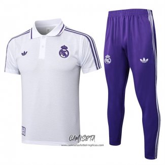 Conjunto Polo del Real Madrid 2025-2026 Blanco Purpura