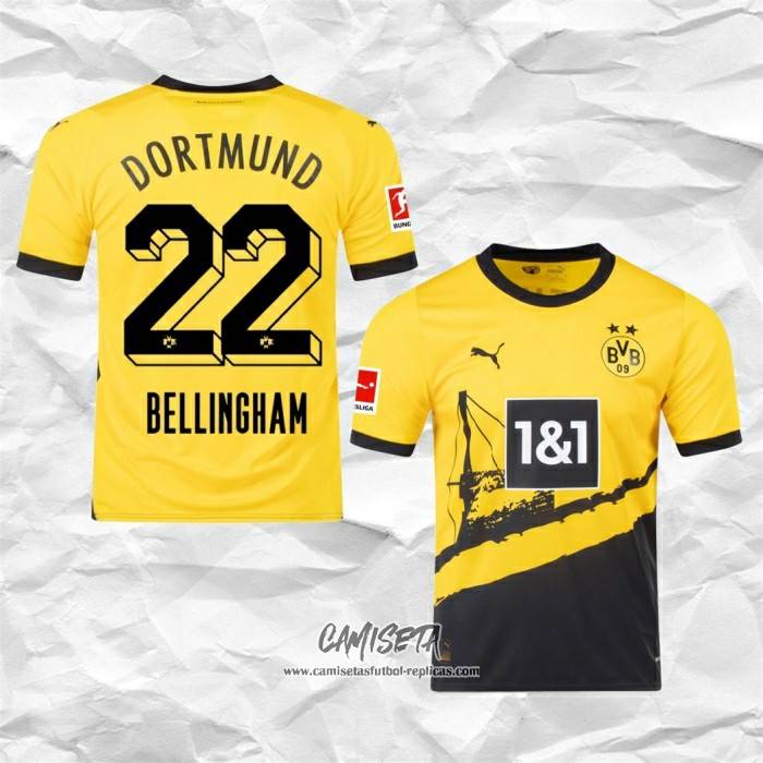 Borussia Dortmund Auswärtstrikot 2022-23 - Kinder mit Aufdruck Bellingham 22