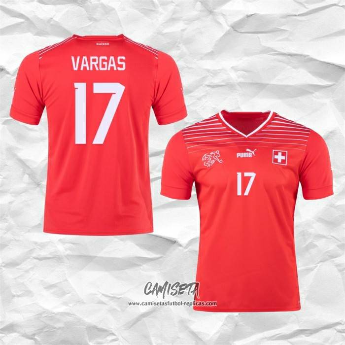 Segunda Camiseta Suiza Jugador Vargas 2022