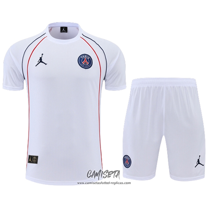 Chandal del Paris Saint-Germain Jordan 2022-2023 Manga Corta Blanco -  Pantalon Corto