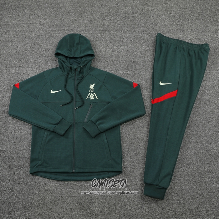 Chandal con Capucha del Liverpool 2021-2022 Verde