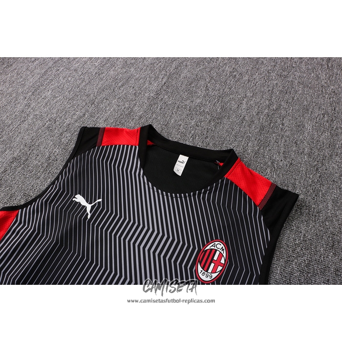 Chandal del AC Milan 2021-2022 Sin Mangas Negro